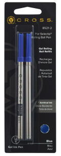 Стержень Cross для ручки-роллера стандартный, средний, синий, 2 шт. / блистер<br/>8521-2