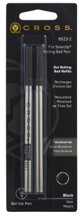 Стержень Cross для ручки-роллера стандартный, средний, черный, 2 шт. / блистер<br/>8523-2